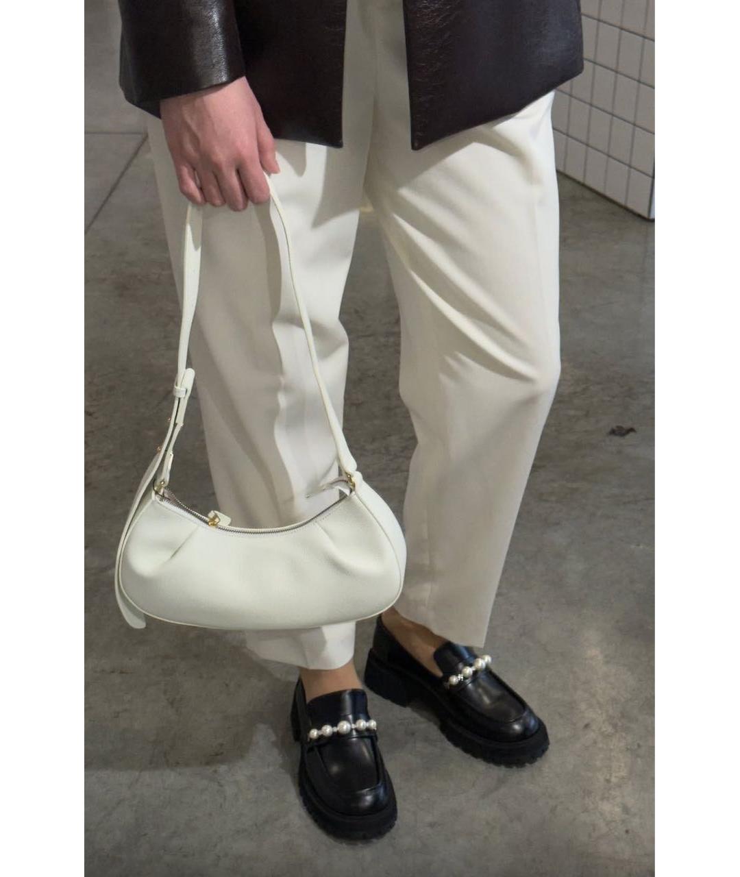 Elleme Белая кожаная сумка с короткими ручками, фото 5