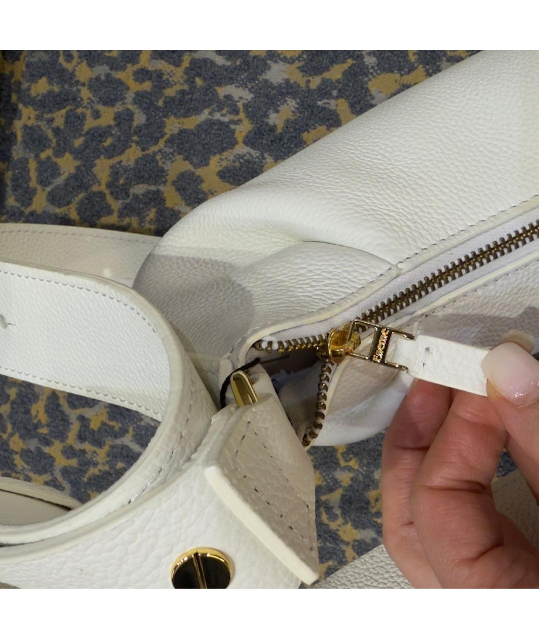 Elleme Белая кожаная сумка с короткими ручками, фото 4