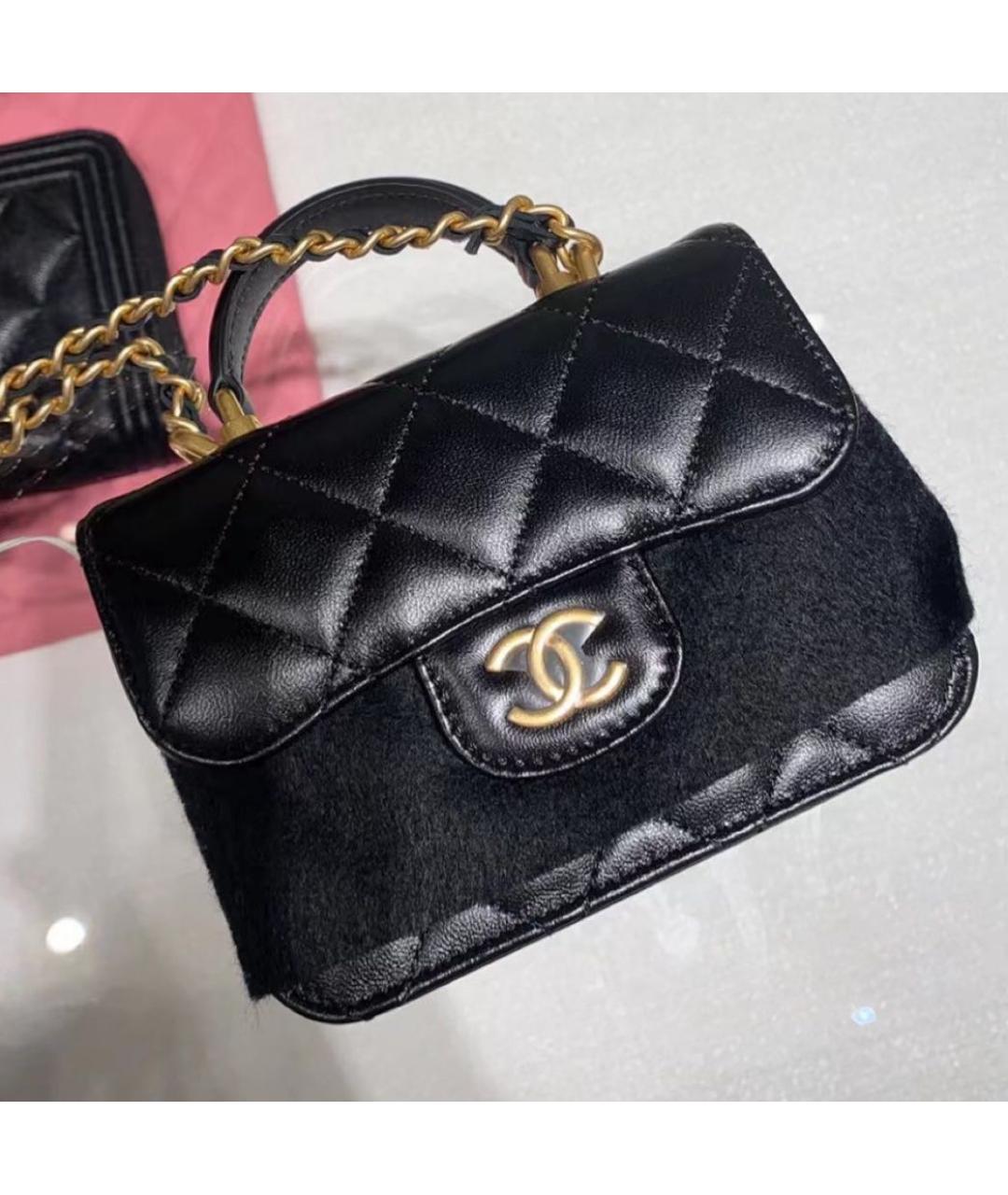 CHANEL Черная кожаная сумка через плечо, фото 2