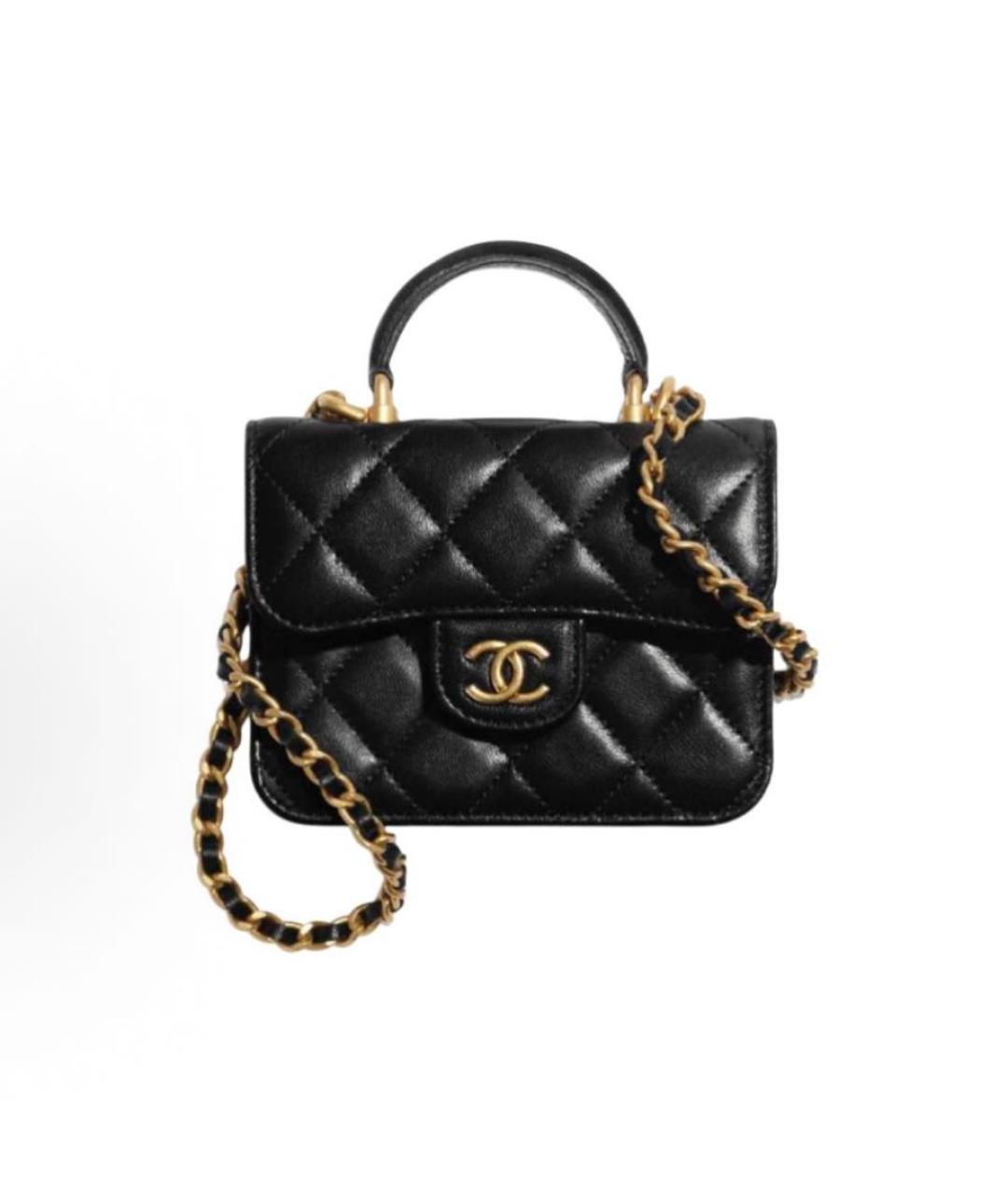 CHANEL Черная кожаная сумка через плечо, фото 4