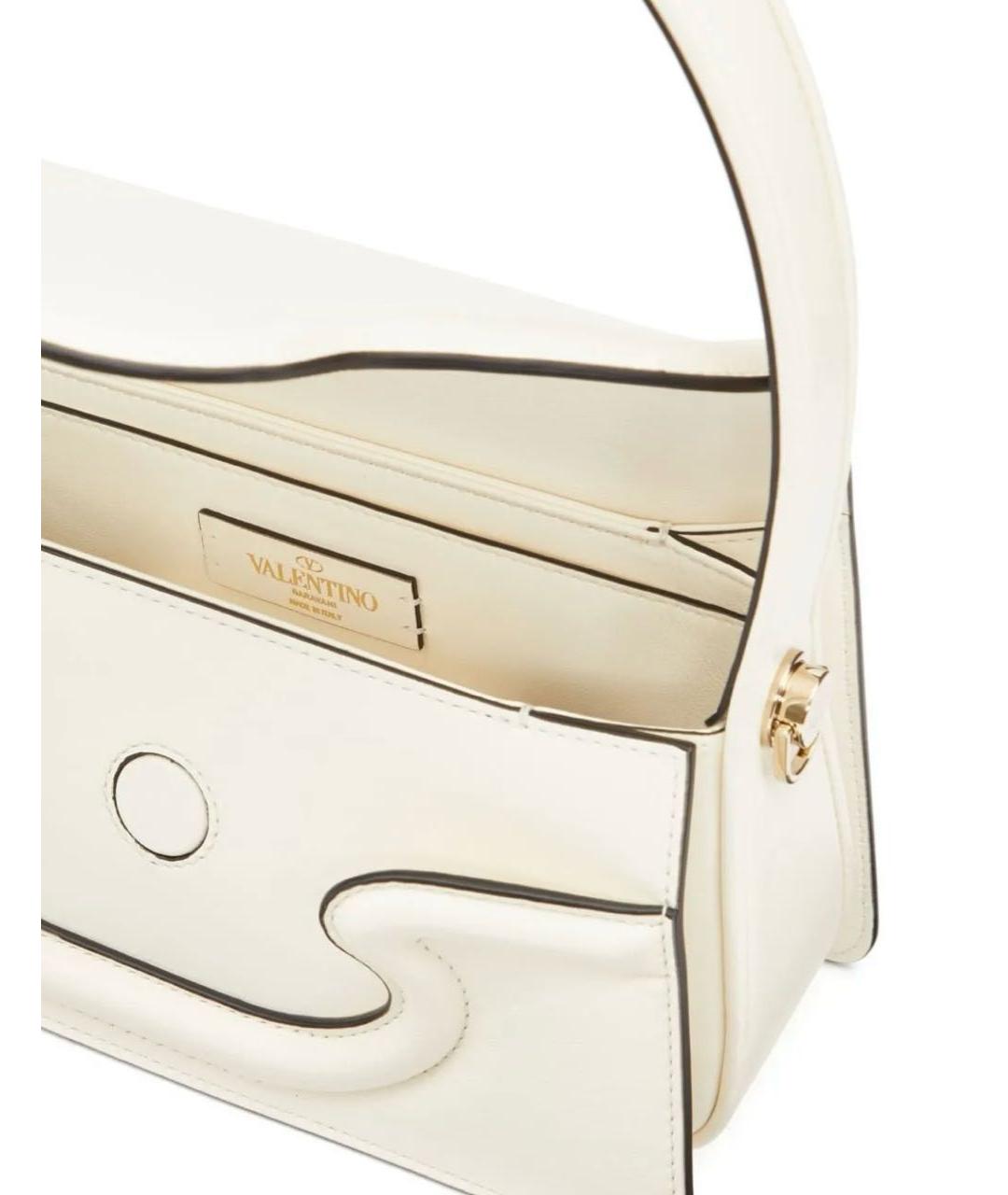 VALENTINO Белая кожаная сумка через плечо, фото 4