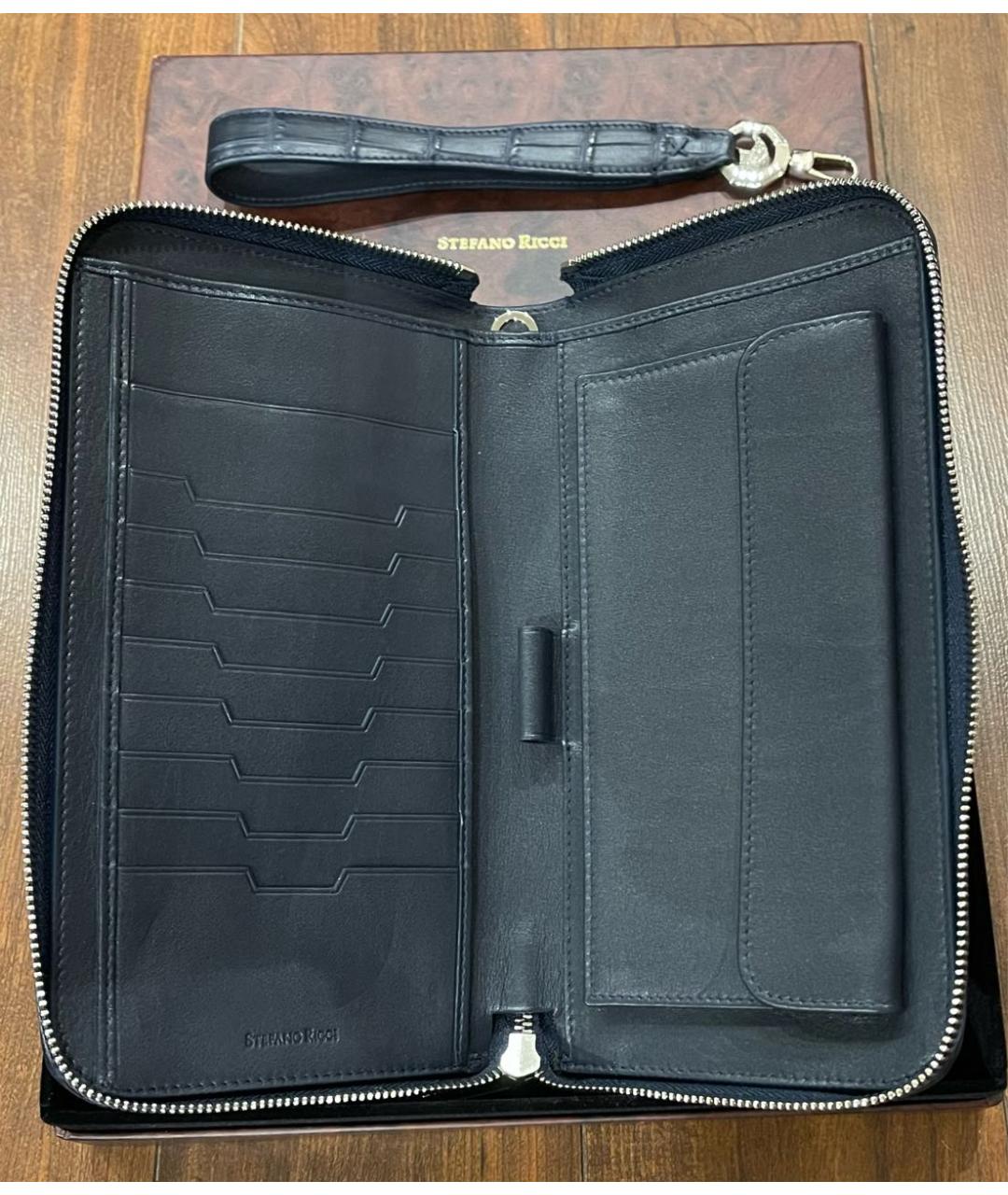 STEFANO RICCI Синий кошелек из экзотической кожи, фото 3