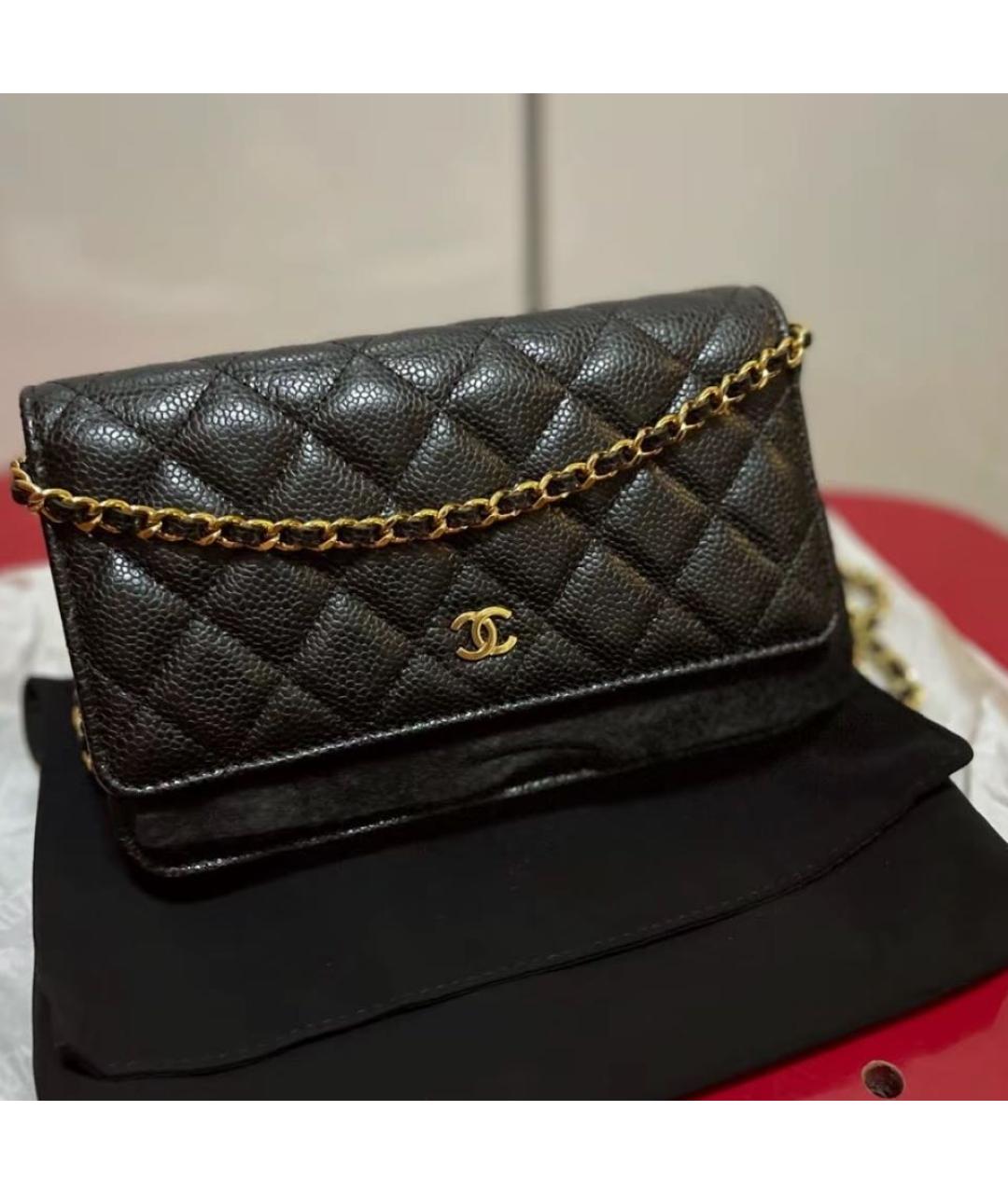 CHANEL Черная кожаная сумка через плечо, фото 2