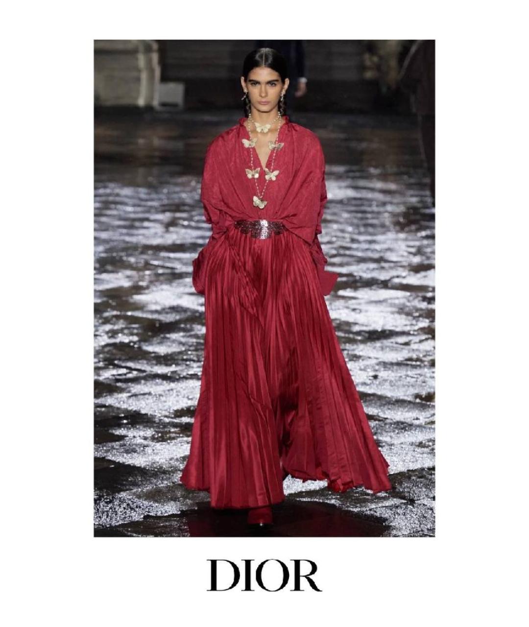 CHRISTIAN DIOR Красная юбка макси, фото 4