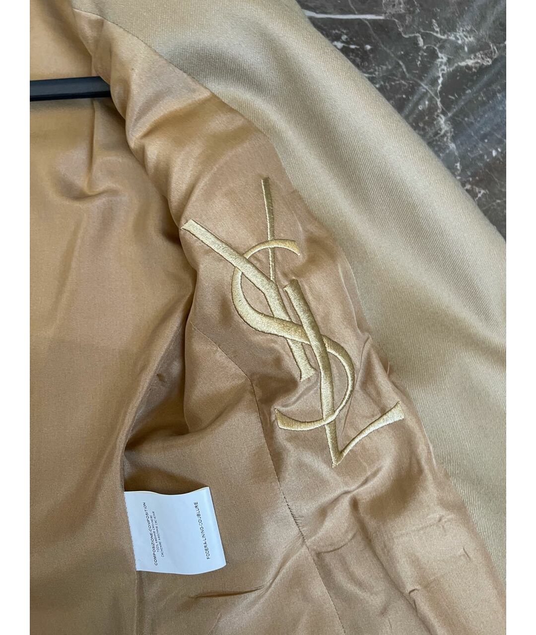 YVES SAINT LAURENT VINTAGE Бежевый кашемировый жакет/пиджак, фото 3