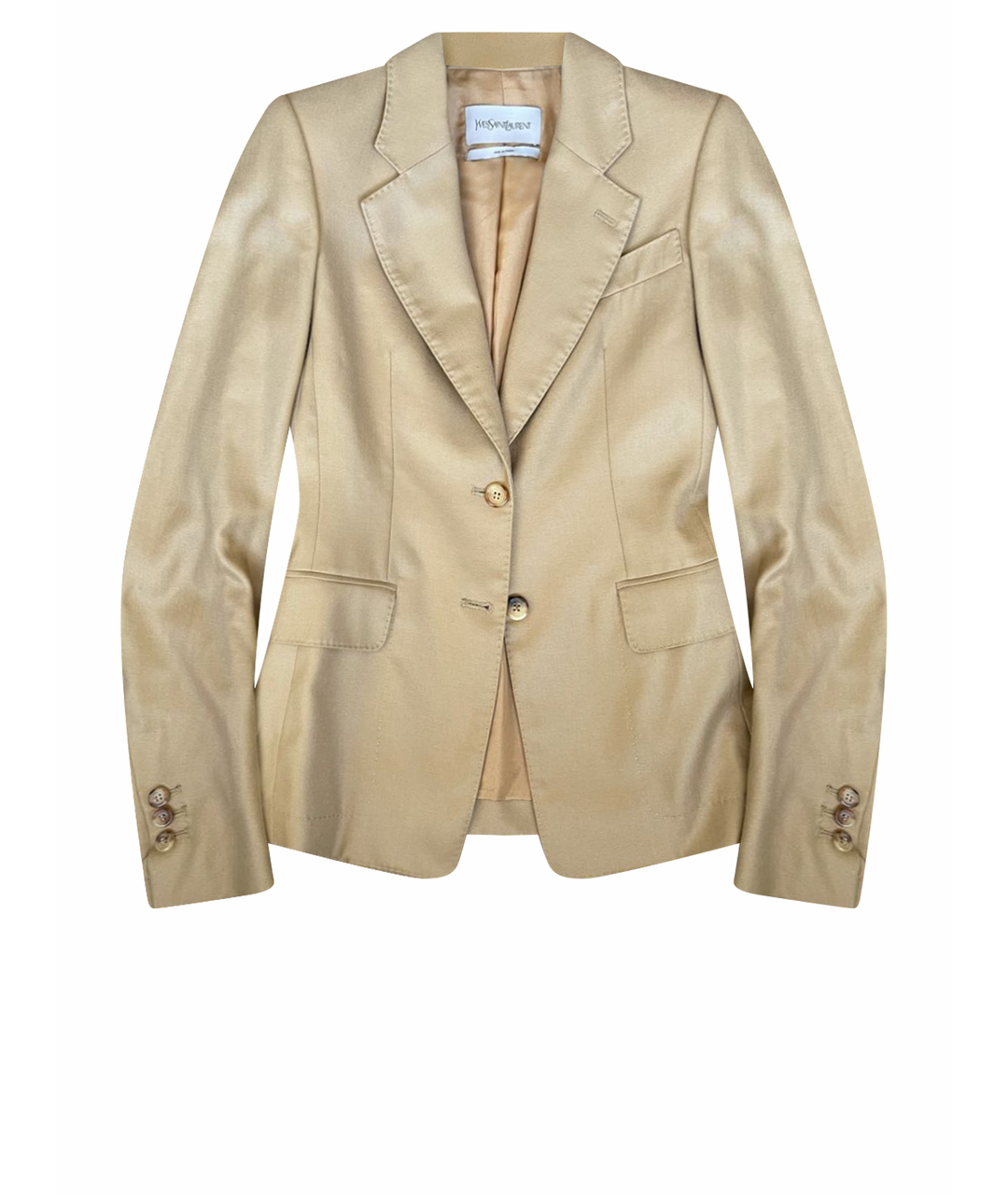 YVES SAINT LAURENT VINTAGE Бежевый кашемировый жакет/пиджак, фото 1