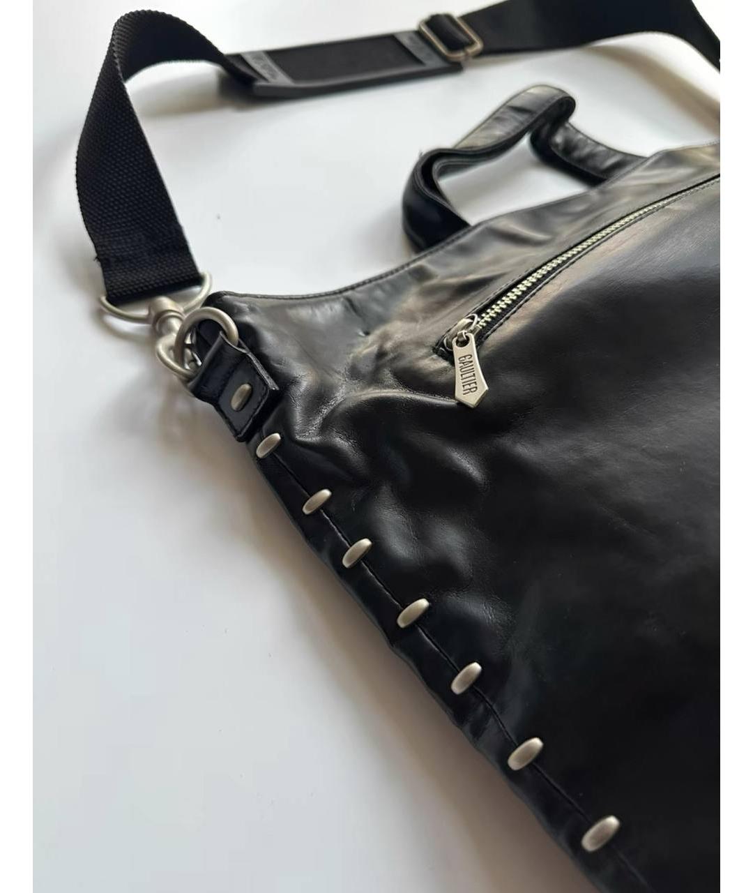 JEAN PAUL GAULTIER Черная кожаная сумка через плечо, фото 2