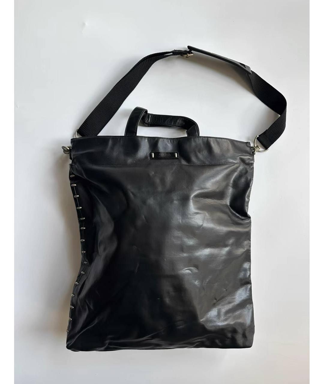 JEAN PAUL GAULTIER Черная кожаная сумка через плечо, фото 5