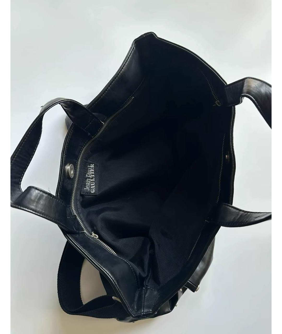 JEAN PAUL GAULTIER Черная кожаная сумка через плечо, фото 4