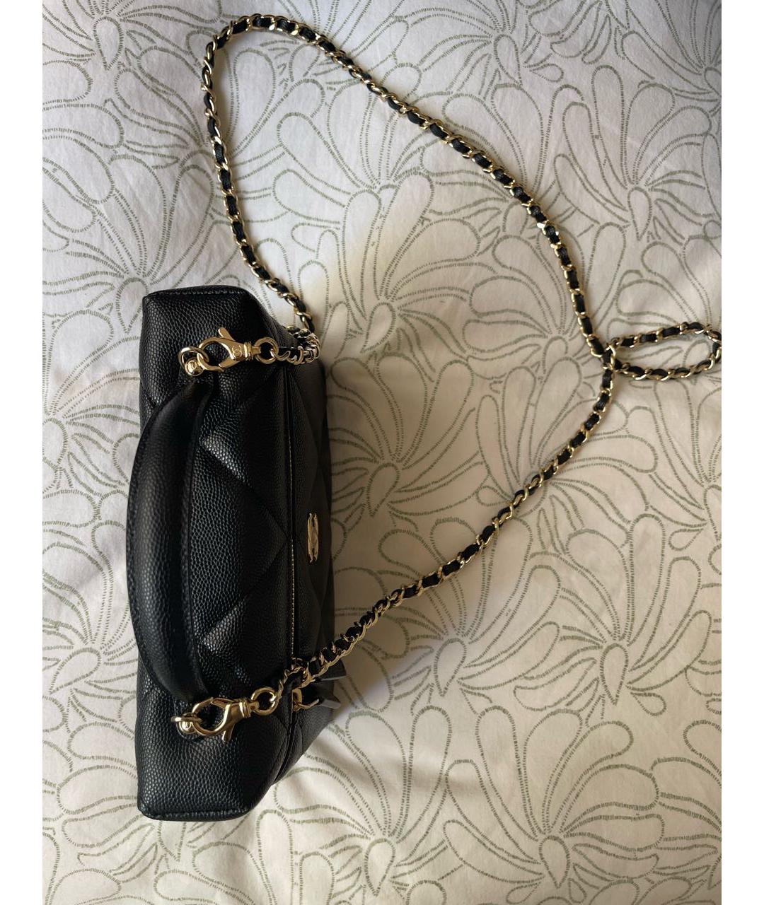 CHANEL Черная кожаная сумка через плечо, фото 5