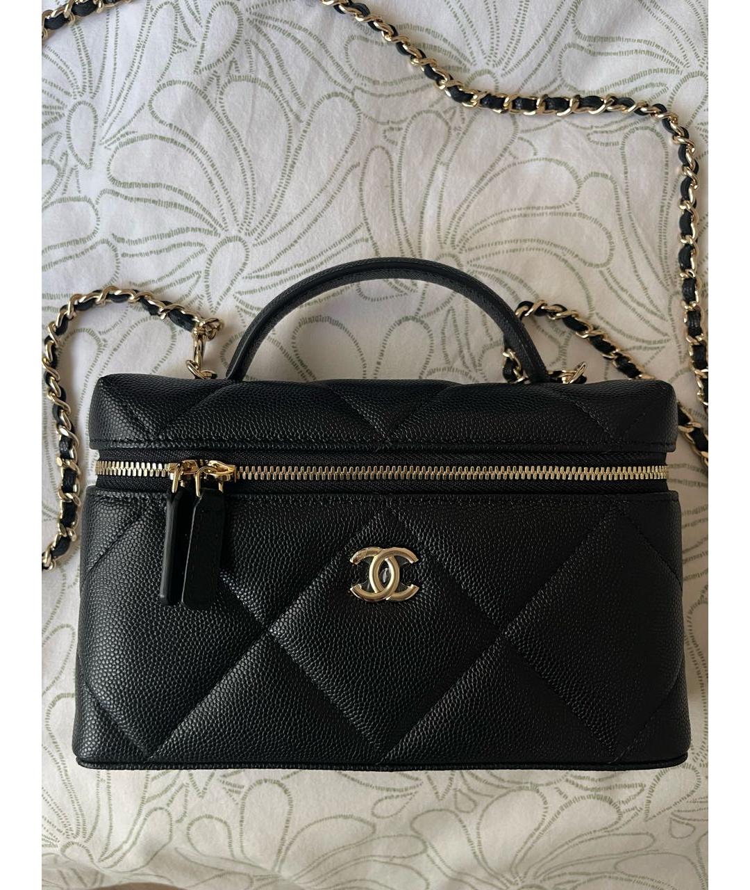 CHANEL Черная кожаная сумка через плечо, фото 8