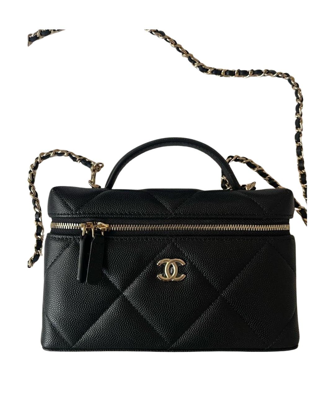 CHANEL Черная кожаная сумка через плечо, фото 1