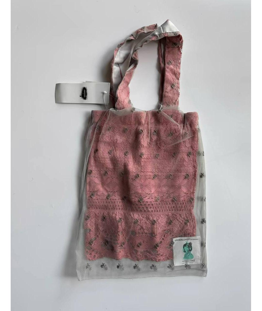 UNDERCOVER Розовая жаккардовая сумка тоут, фото 5