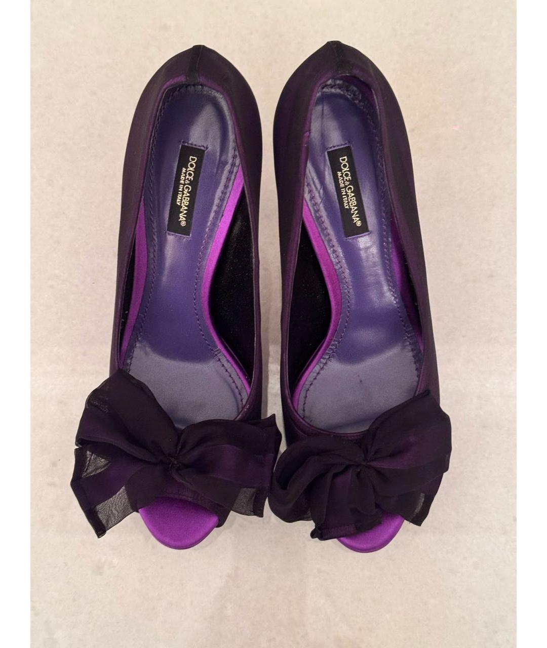 DOLCE&GABBANA Фиолетовые текстильные туфли, фото 3