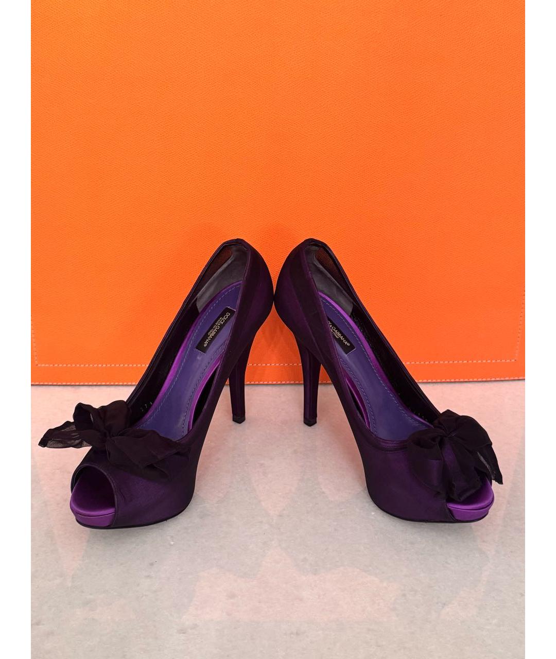 DOLCE&GABBANA Фиолетовые текстильные туфли, фото 2
