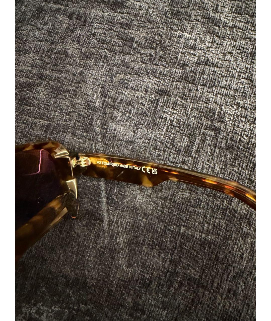 TOM FORD Коричневые пластиковые солнцезащитные очки, фото 6