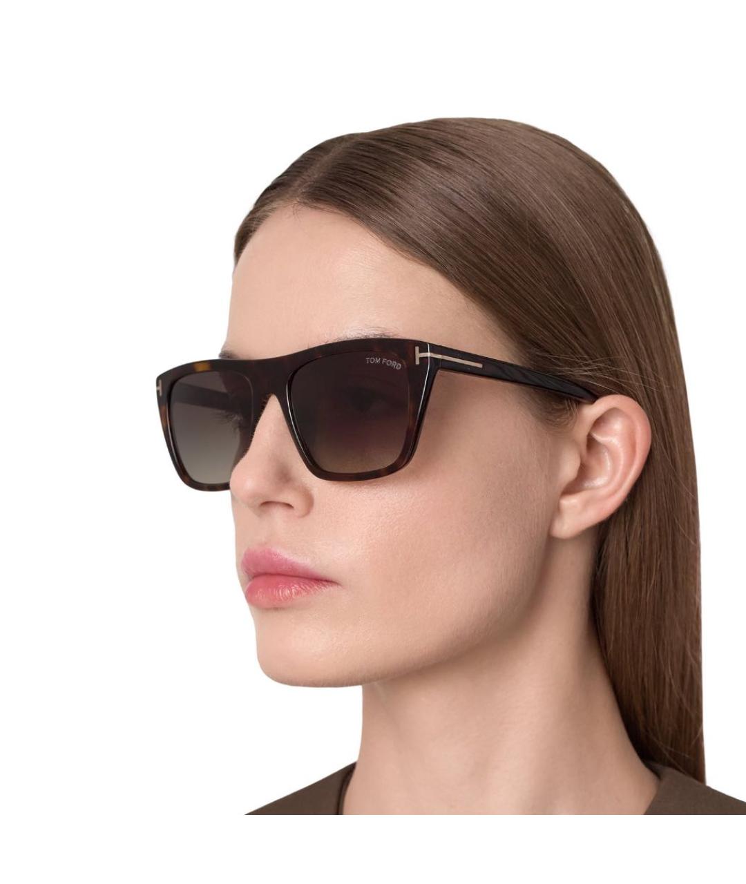 TOM FORD Коричневые пластиковые солнцезащитные очки, фото 7