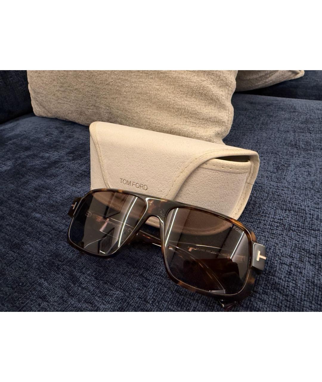 TOM FORD Коричневые пластиковые солнцезащитные очки, фото 2