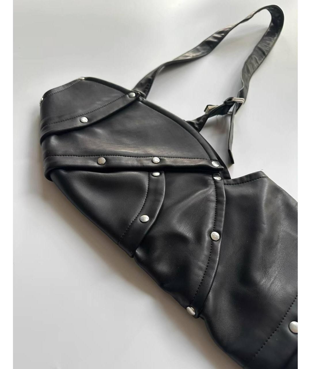 COMME DES GARÇONS Черные кожаные перчатки, фото 2