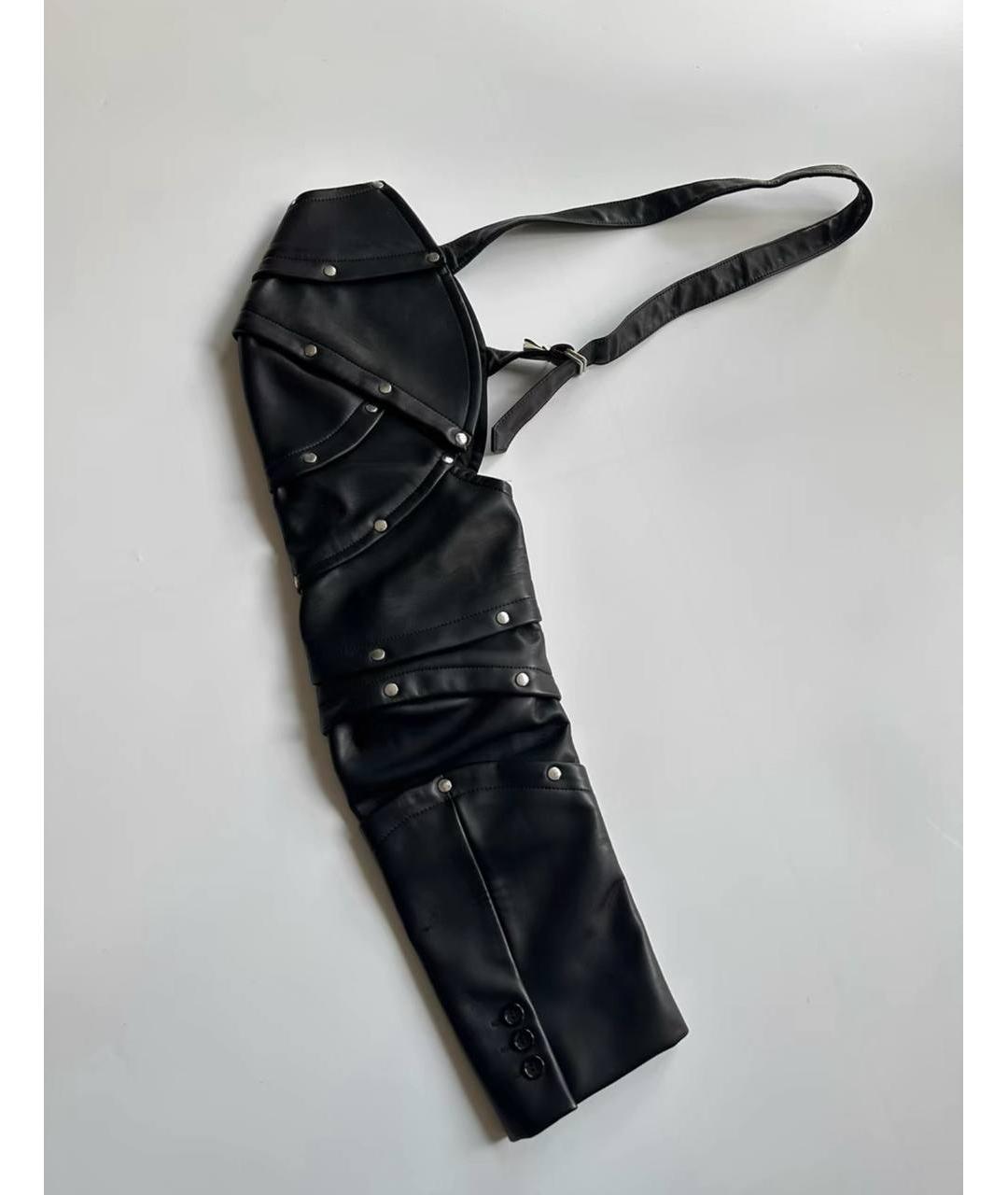 COMME DES GARÇONS Черные кожаные перчатки, фото 5