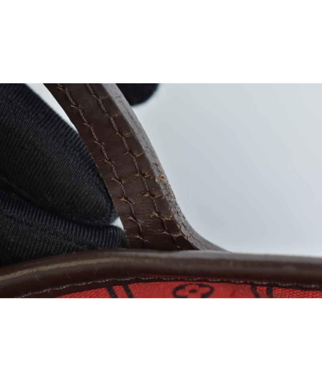 LOUIS VUITTON Коричневая кожаная сумка с короткими ручками, фото 5