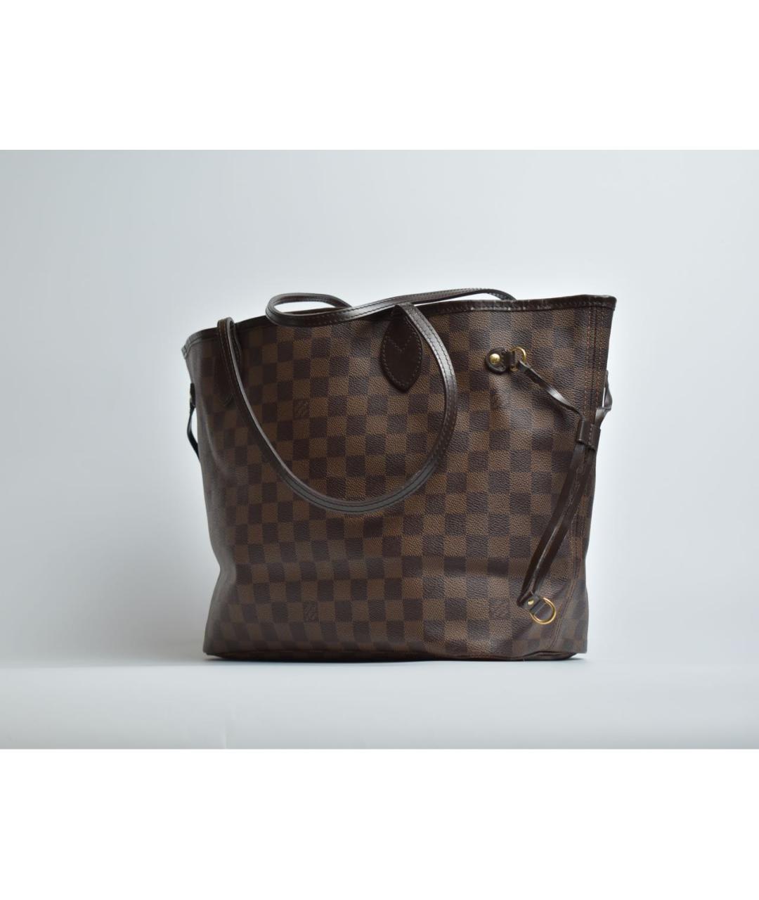 LOUIS VUITTON Коричневая кожаная сумка с короткими ручками, фото 2