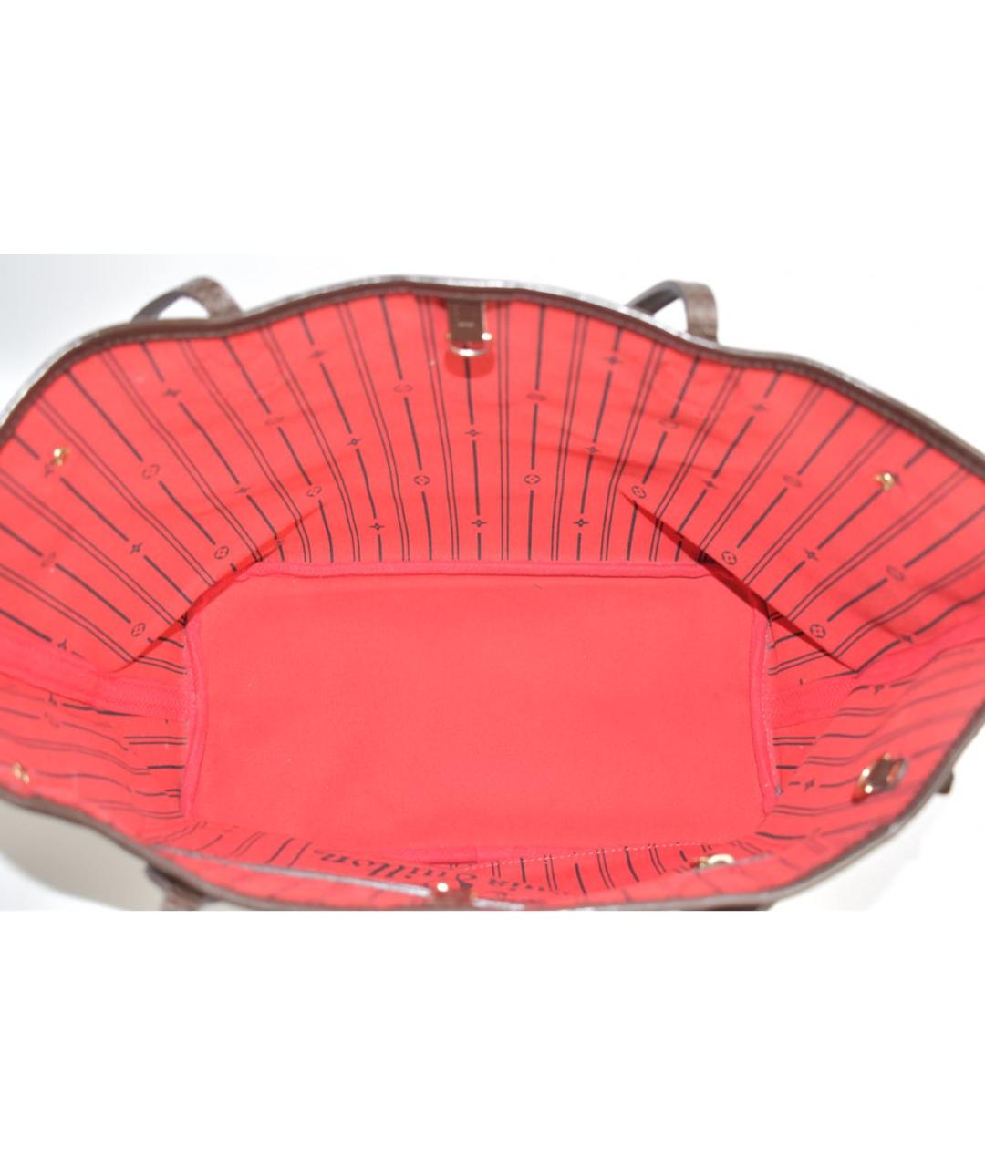 LOUIS VUITTON Коричневая кожаная сумка с короткими ручками, фото 4