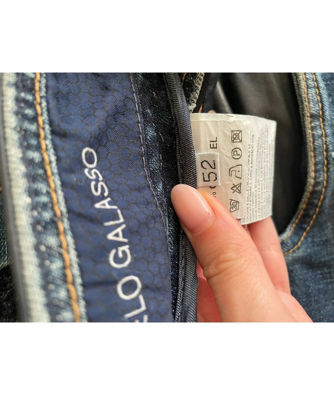 ANGELO GALASSO Синие хлопковые прямые джинсы, фото 6