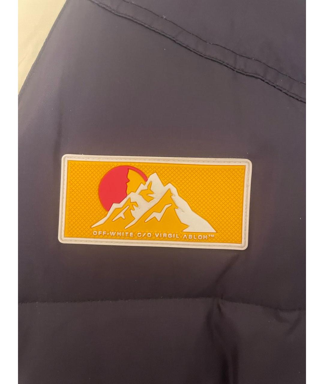 OFF-WHITE Темно-синий полиамидовый пуховик, фото 4