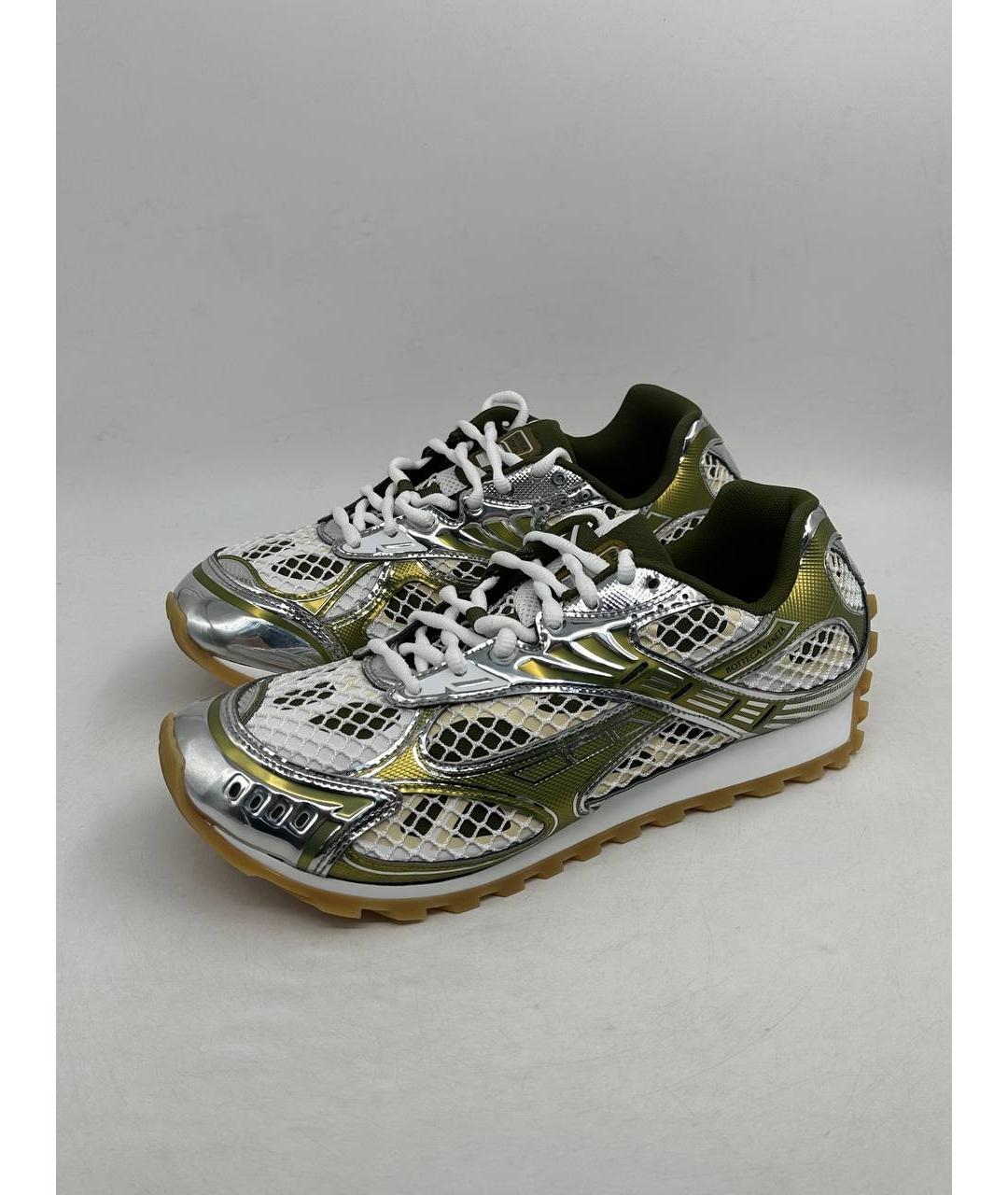 BOTTEGA VENETA Белые текстильные низкие кроссовки / кеды, фото 1