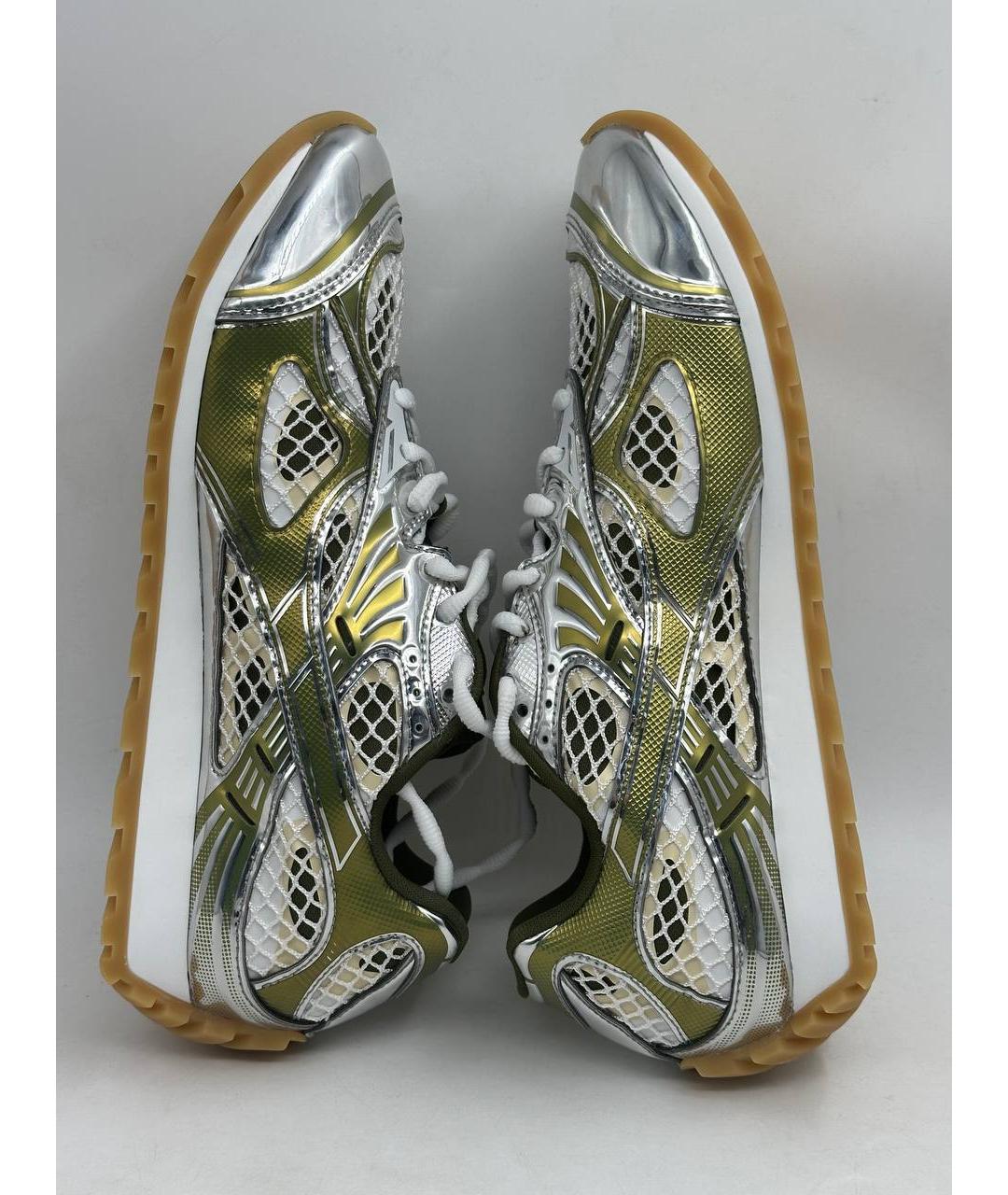 BOTTEGA VENETA Белые текстильные низкие кроссовки / кеды, фото 9