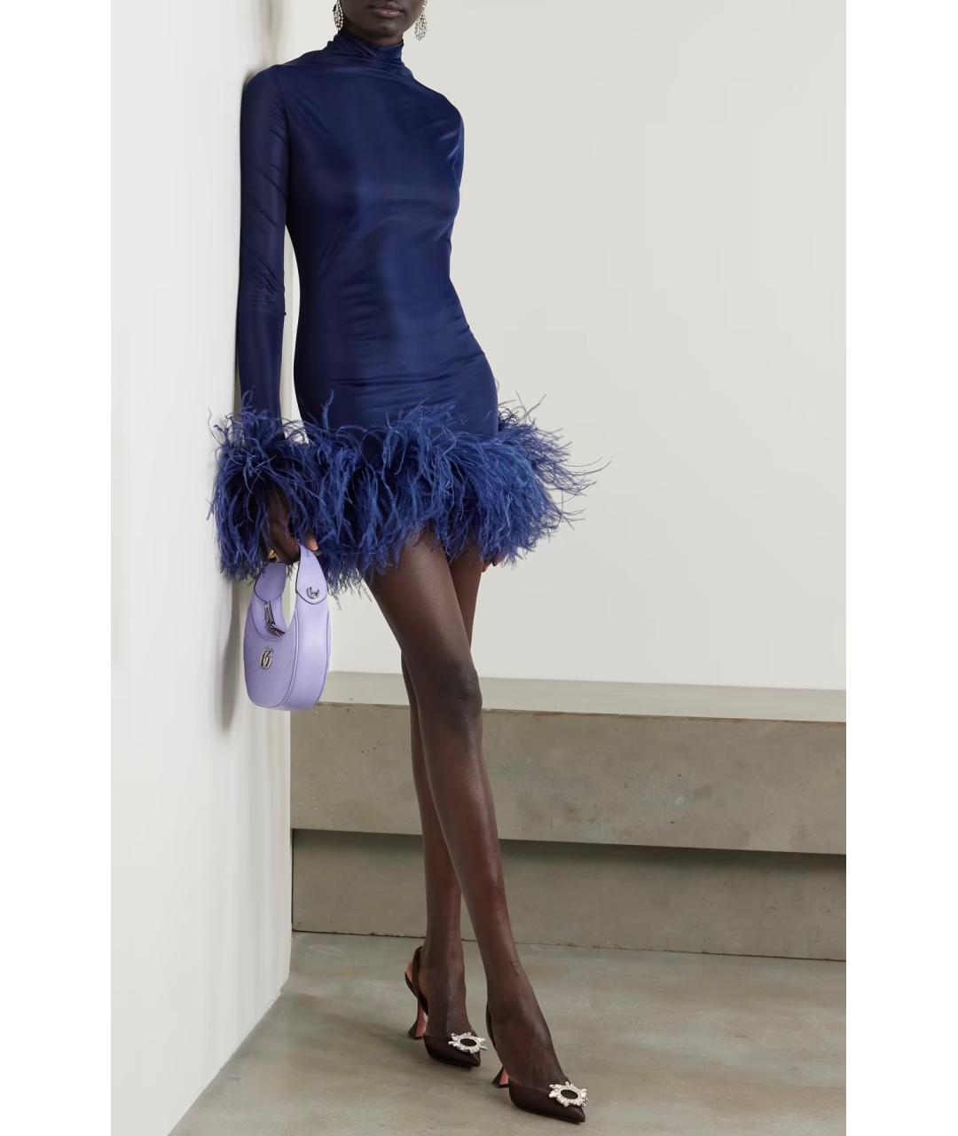 16ARLINGTON Темно-синее полиэстеровое коктейльное платье, фото 4