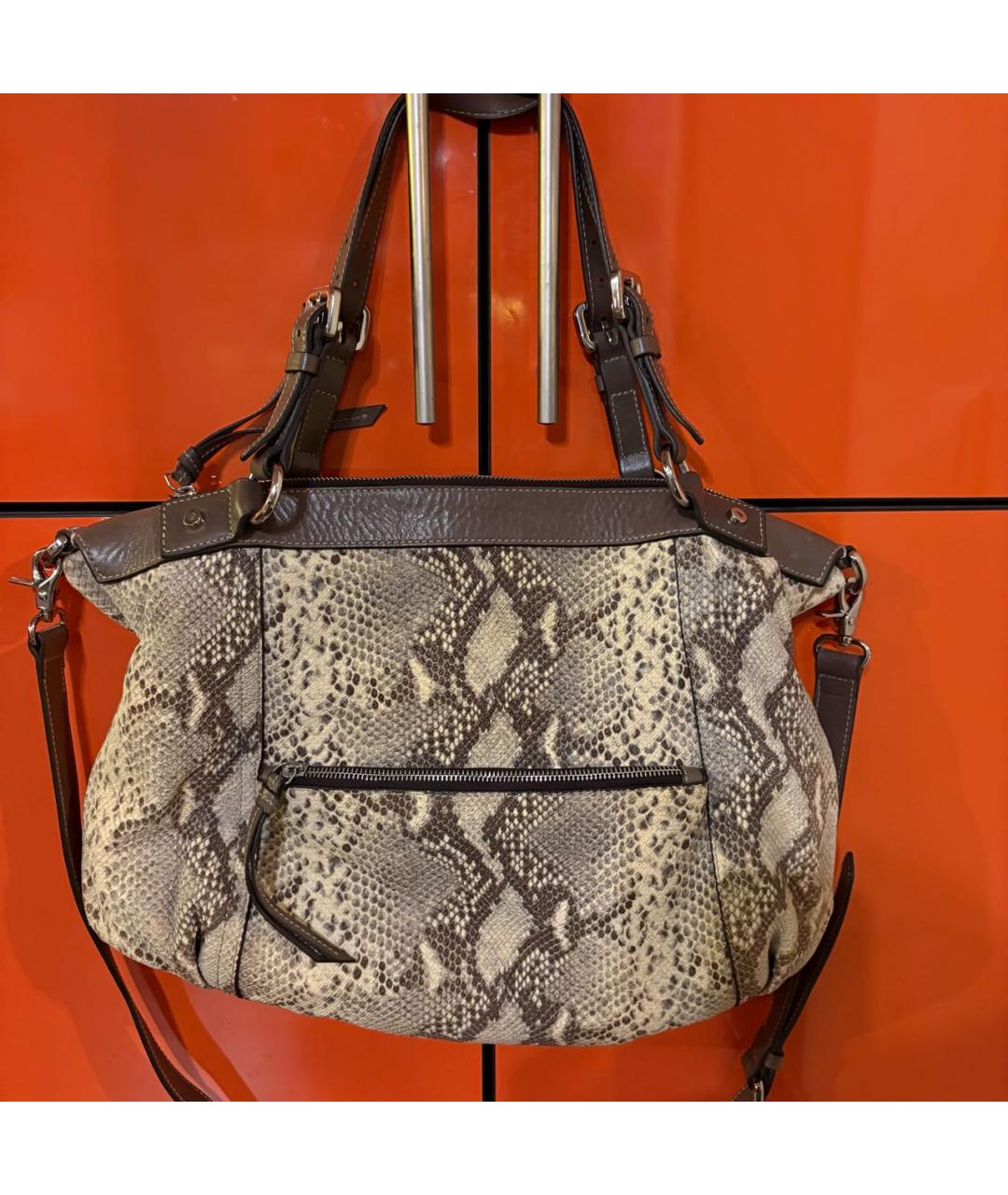 COCCINELLE Коричневая кожаная сумка через плечо, фото 2