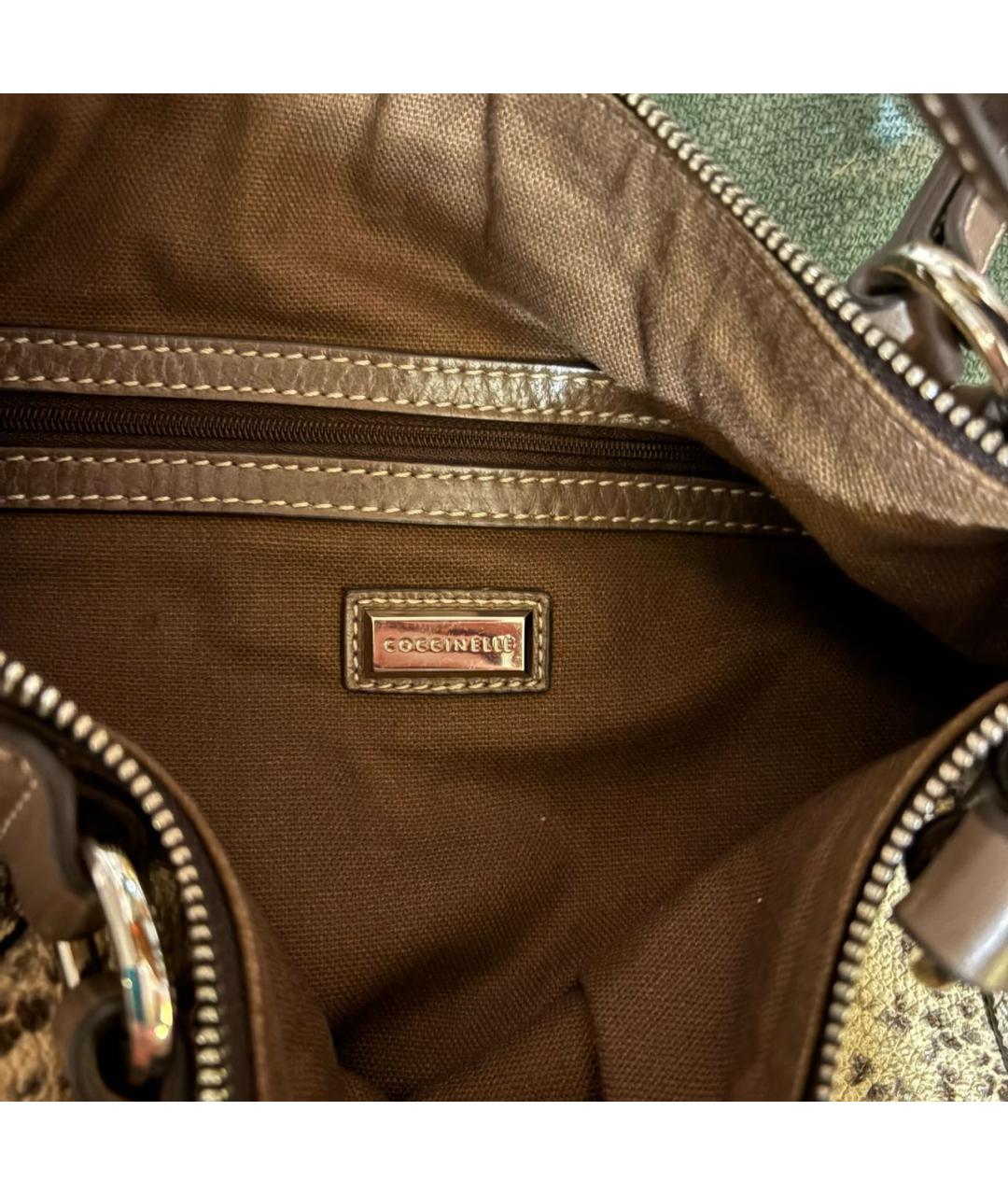 COCCINELLE Коричневая кожаная сумка через плечо, фото 3