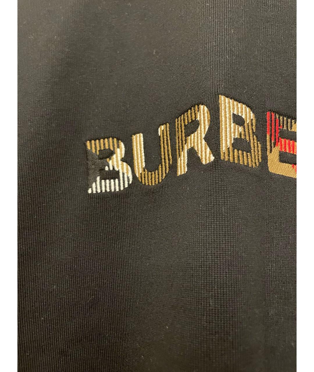 BURBERRY Темно-синяя хлопковая футболка, фото 6