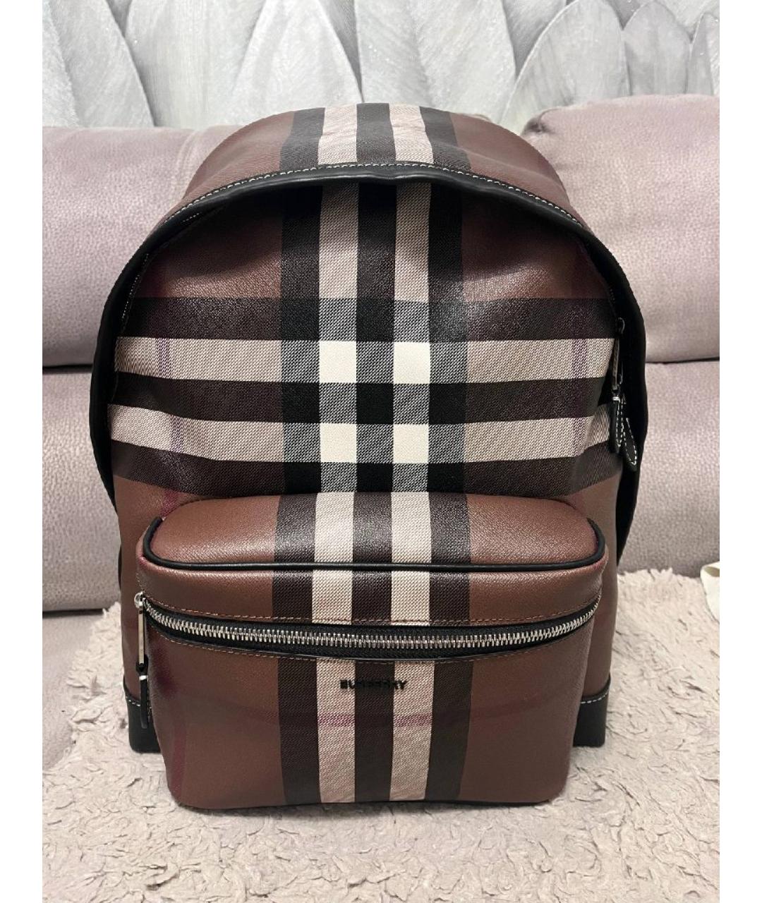 BURBERRY Коричневый кожаный рюкзак, фото 7