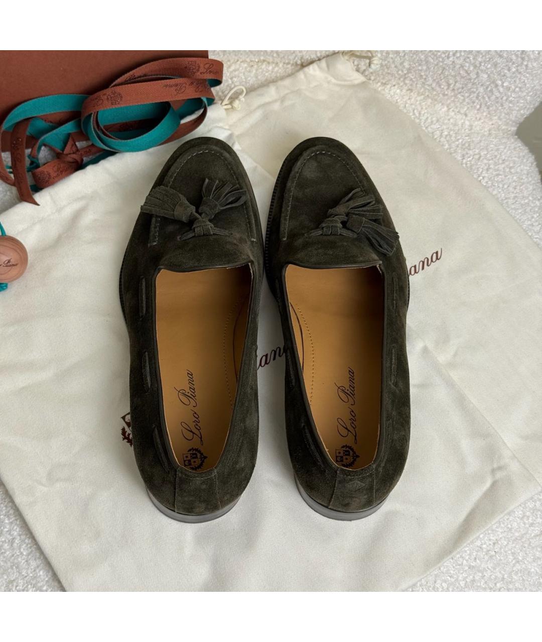 LORO PIANA Зеленые лоферы, фото 8