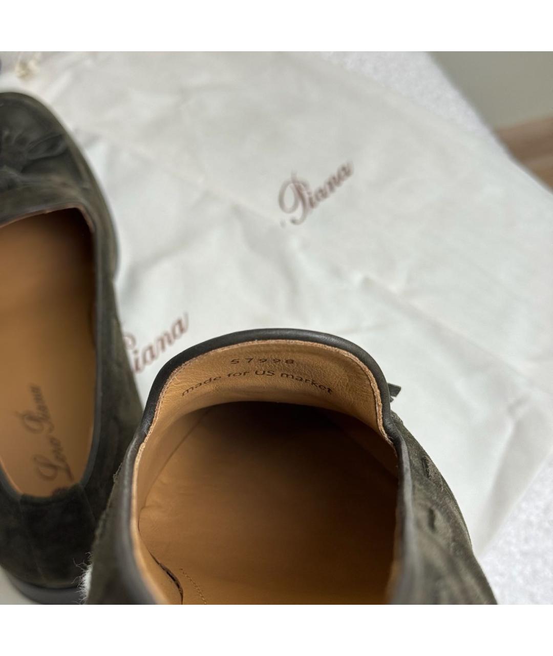 LORO PIANA Зеленые лоферы, фото 7