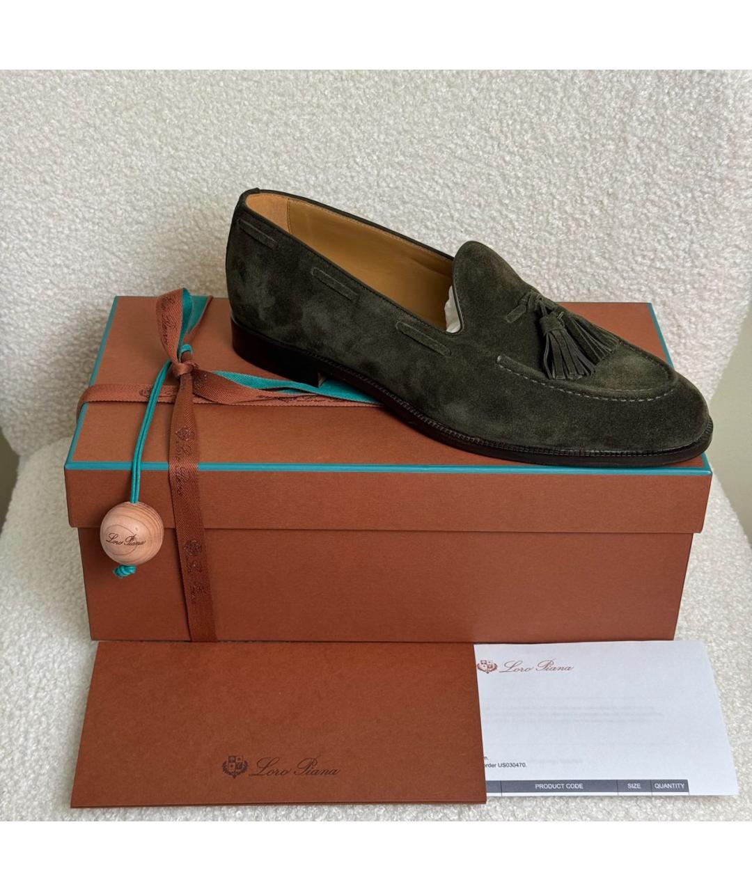 LORO PIANA Зеленые лоферы, фото 6