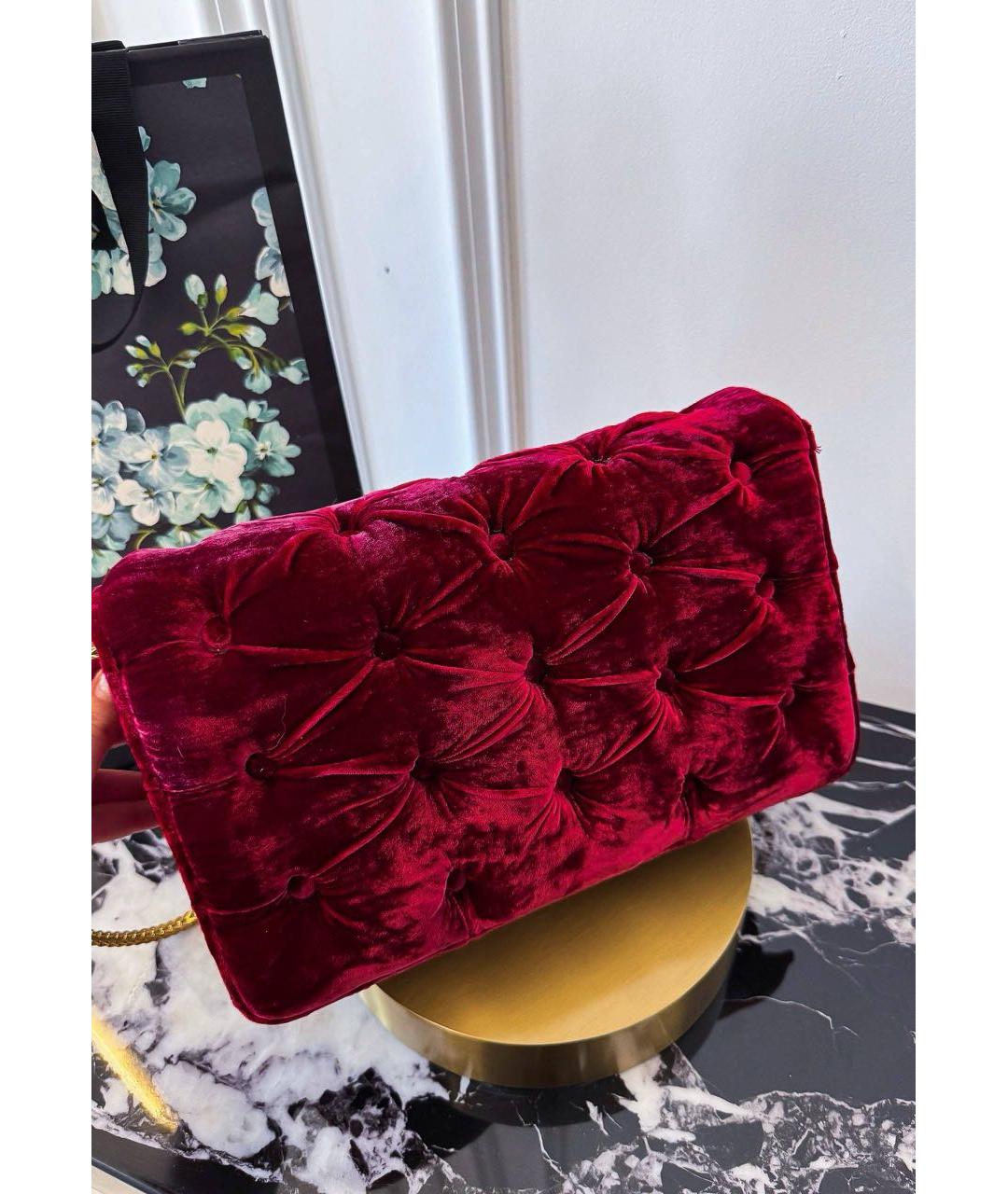 BENEDETTA BRUZZICHES Бордовая бархатная сумка через плечо, фото 3