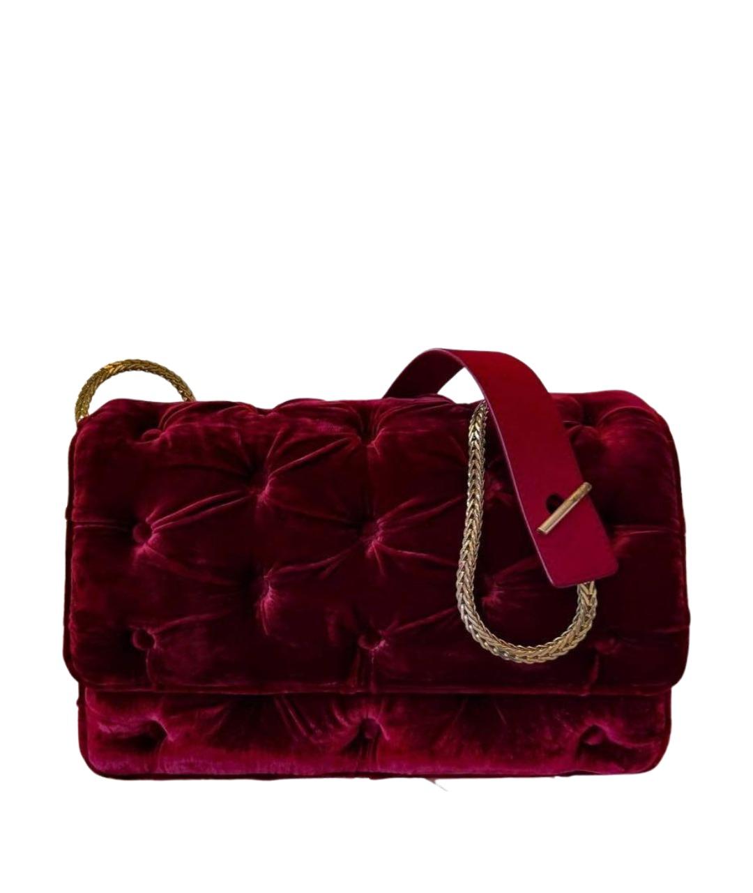 BENEDETTA BRUZZICHES Бордовая бархатная сумка через плечо, фото 1