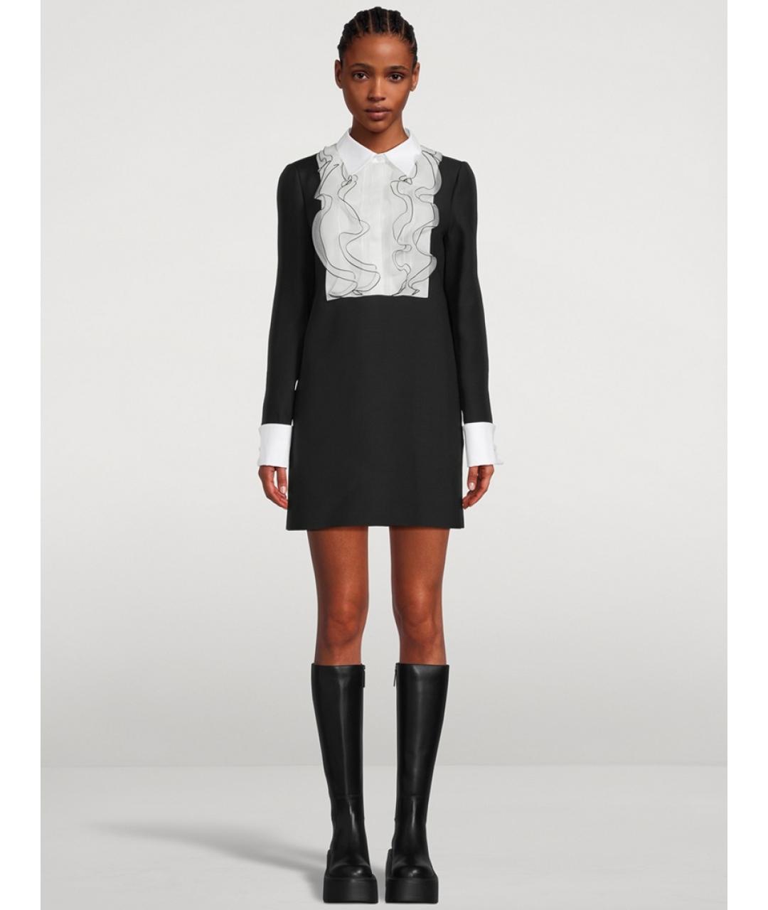 VALENTINO Черное шерстяное коктейльное платье, фото 4