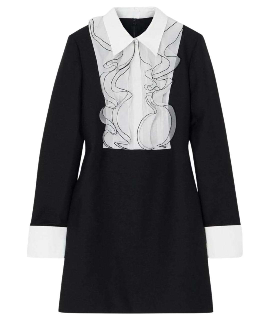 VALENTINO Черное шерстяное коктейльное платье, фото 1