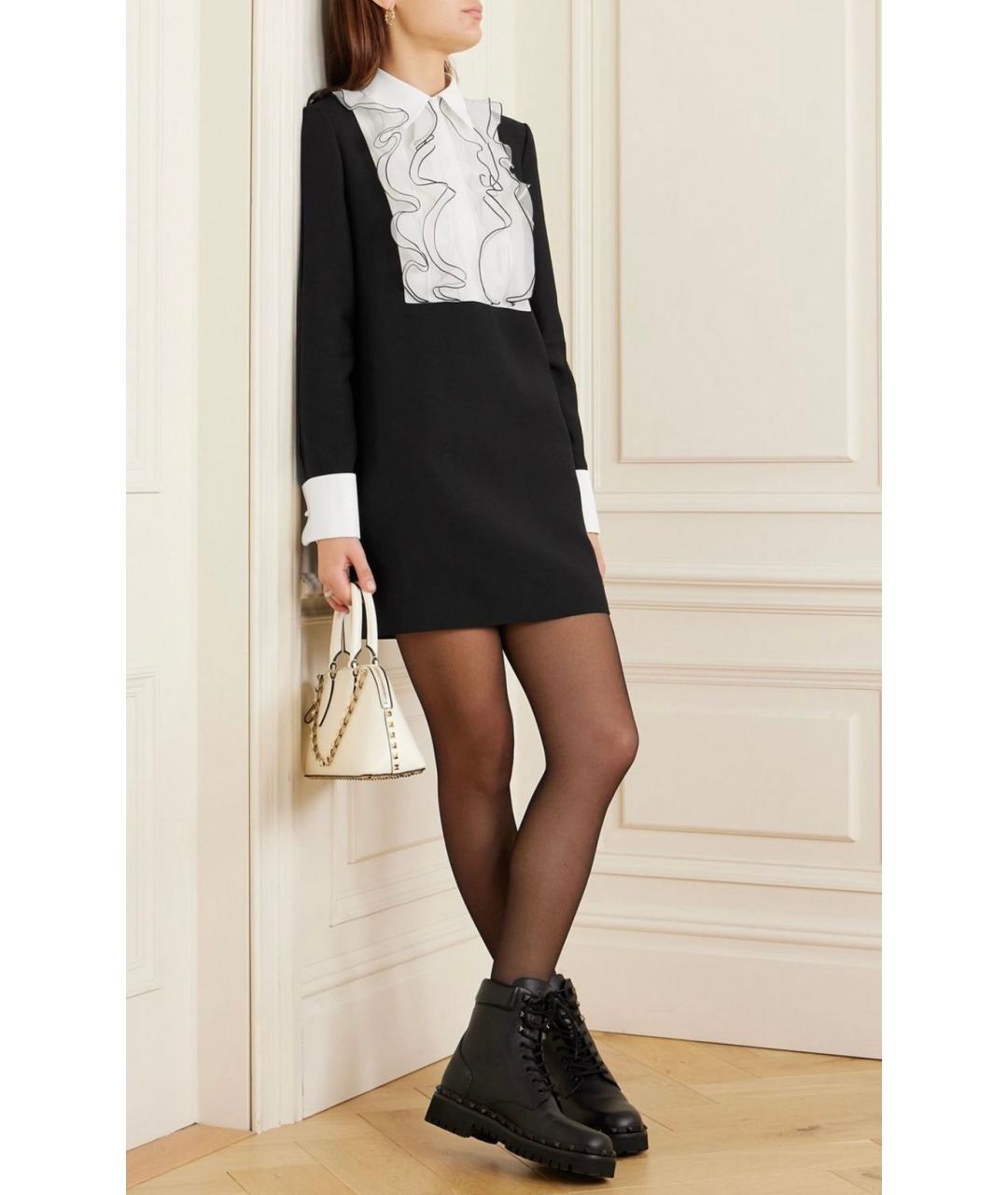 VALENTINO Черное шерстяное коктейльное платье, фото 2