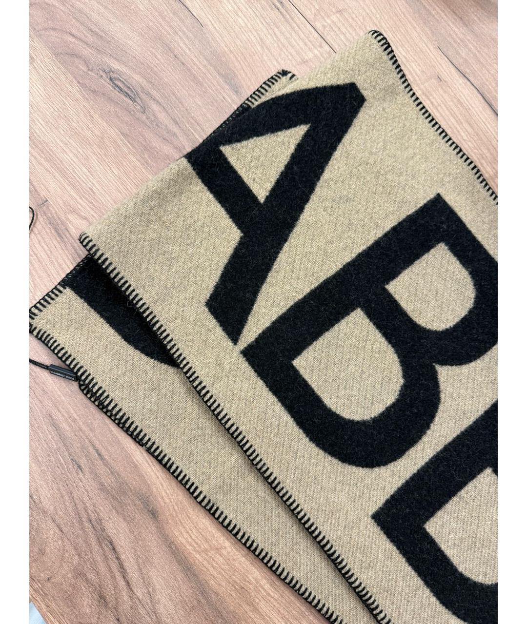 DOLCE&GABBANA Коричневый шерстяной шарф, фото 2