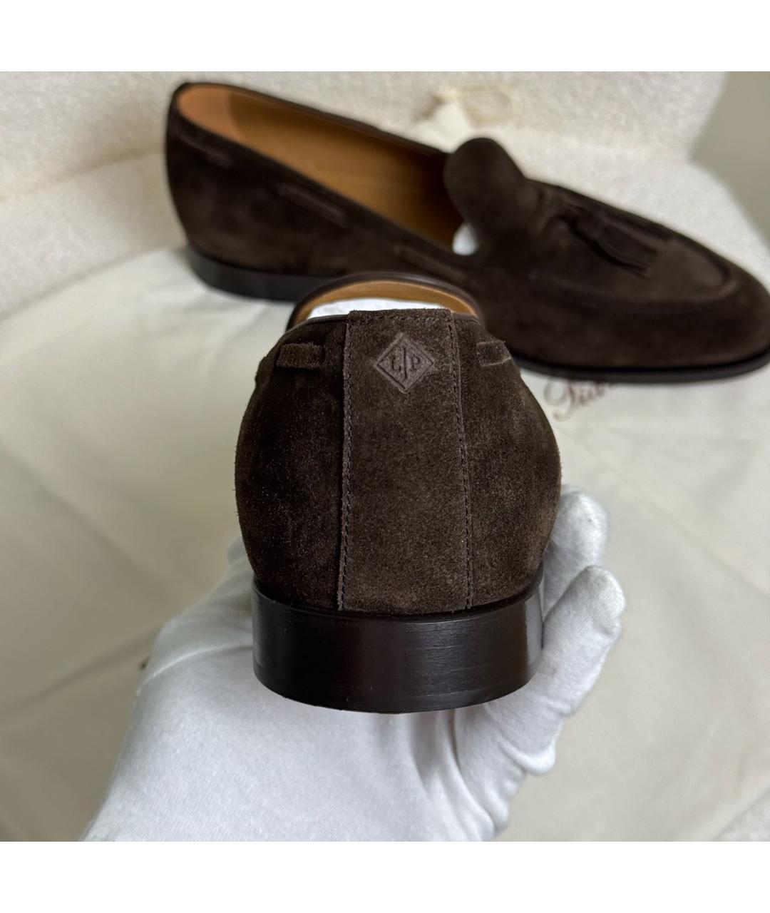 LORO PIANA Коричневые замшевые туфли, фото 4
