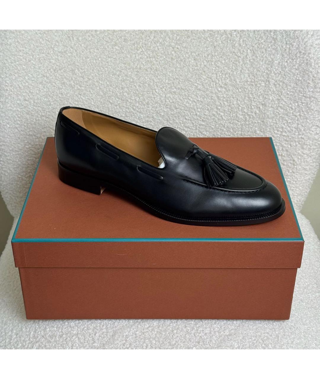 LORO PIANA Черные кожаные туфли, фото 5
