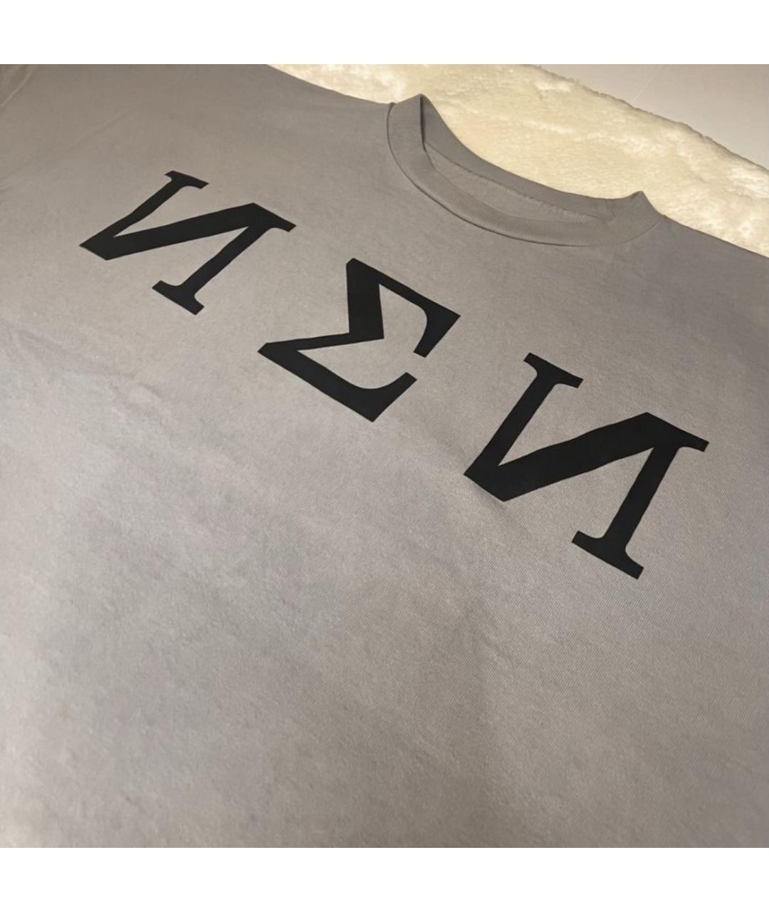 YEEZY Антрацитовая хлопковая футболка, фото 2