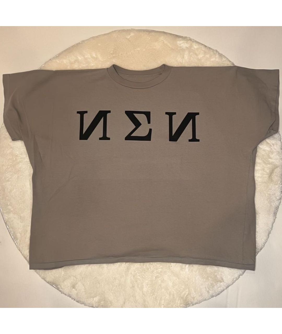 YEEZY Антрацитовая хлопковая футболка, фото 3