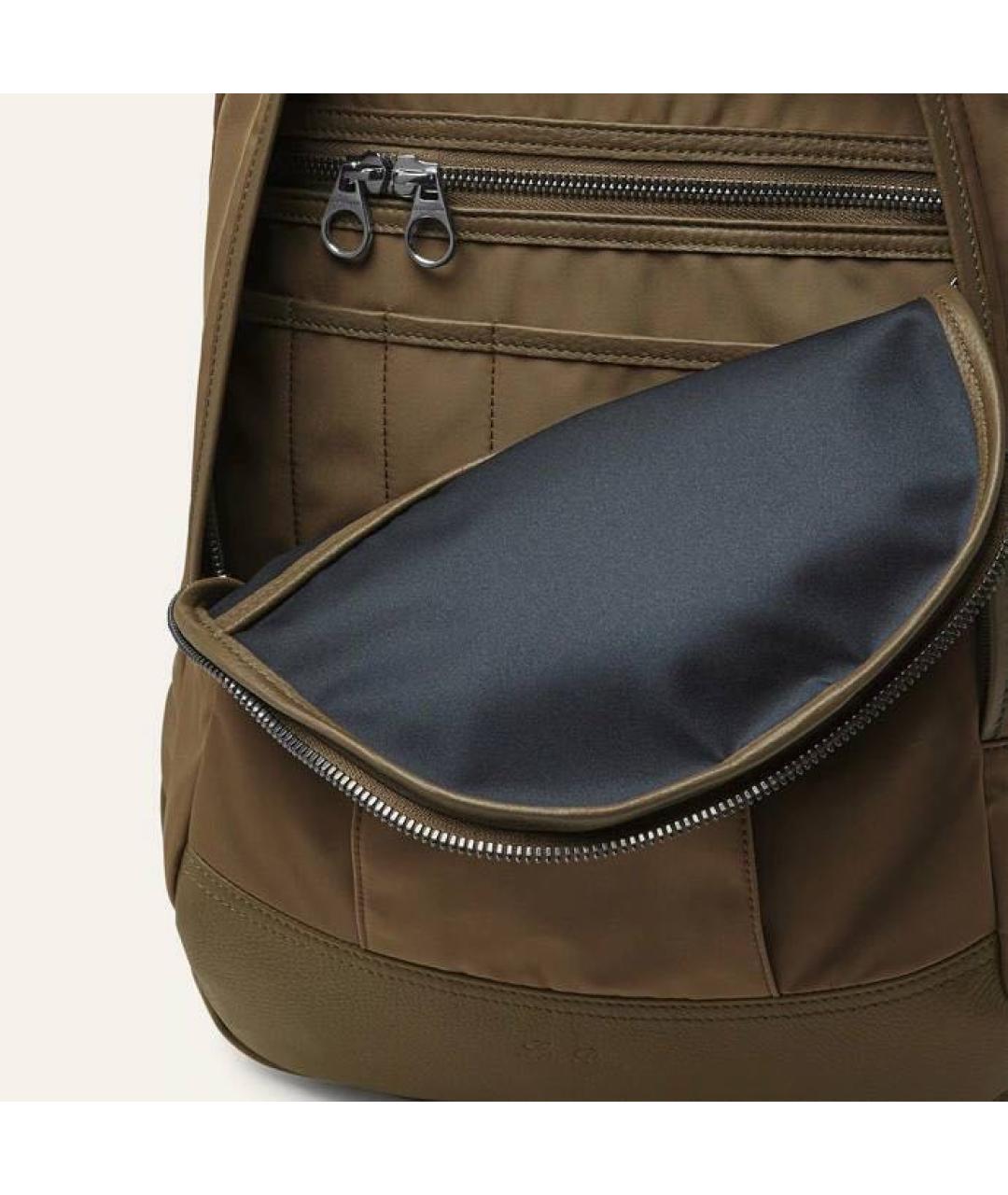 LORO PIANA Коричневый тканевый рюкзак, фото 3